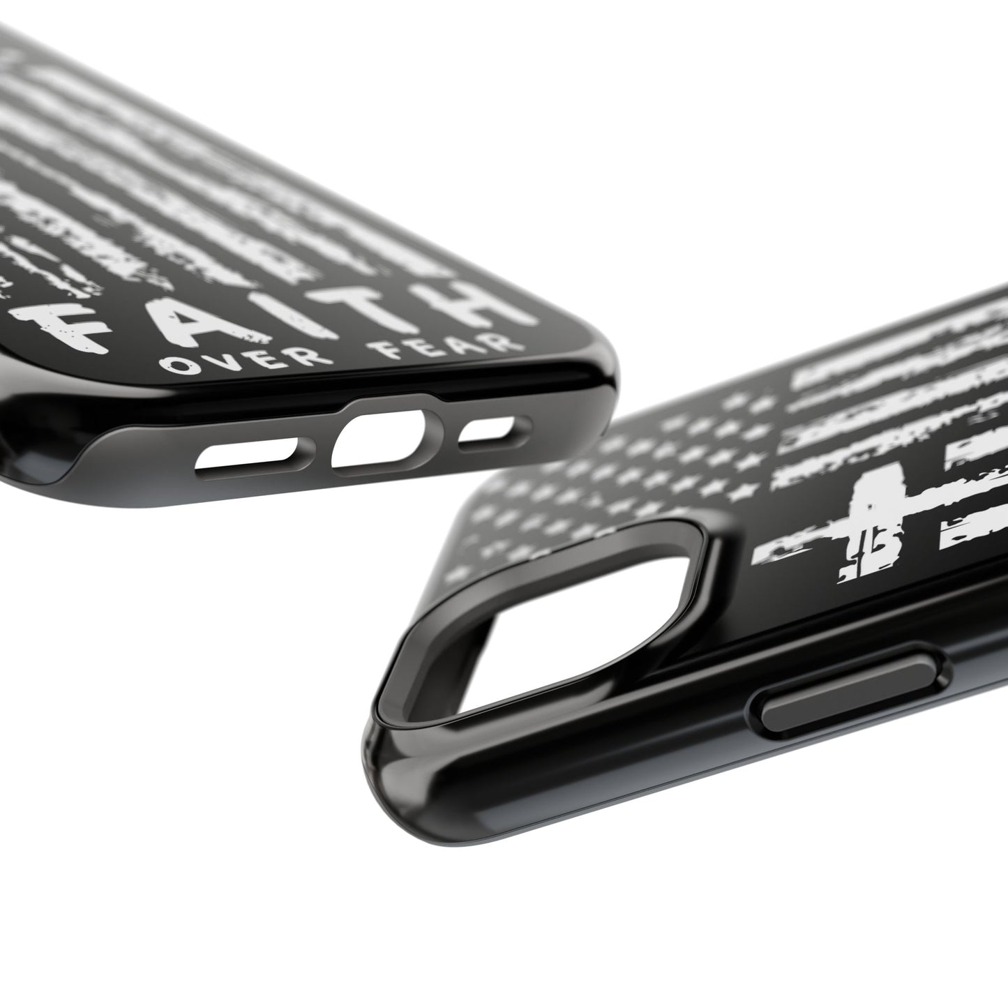 iPhone Tough Case - Faith Over Fear American Flag Cross MagSafe Cover