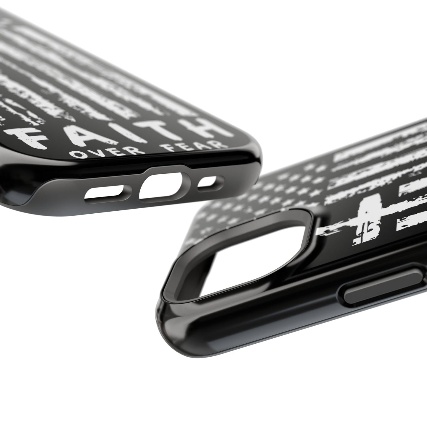 iPhone Tough Case - Faith Over Fear American Flag Cross MagSafe Cover