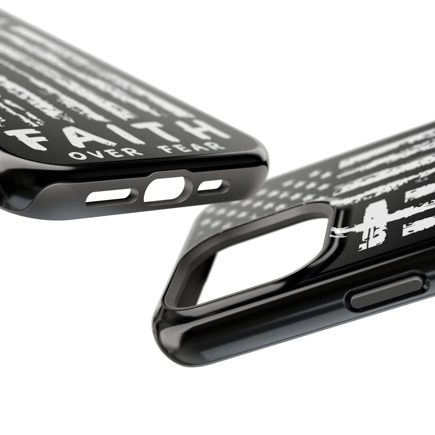 iPhone Tough Case - Faith Over Fear American Flag Cross MagSafe Cover