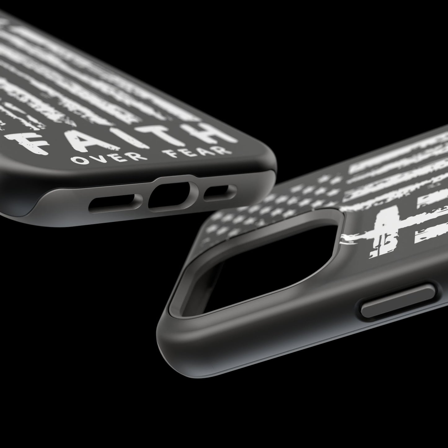 iPhone Tough Case - Faith Over Fear American Flag Cross MagSafe Cover
