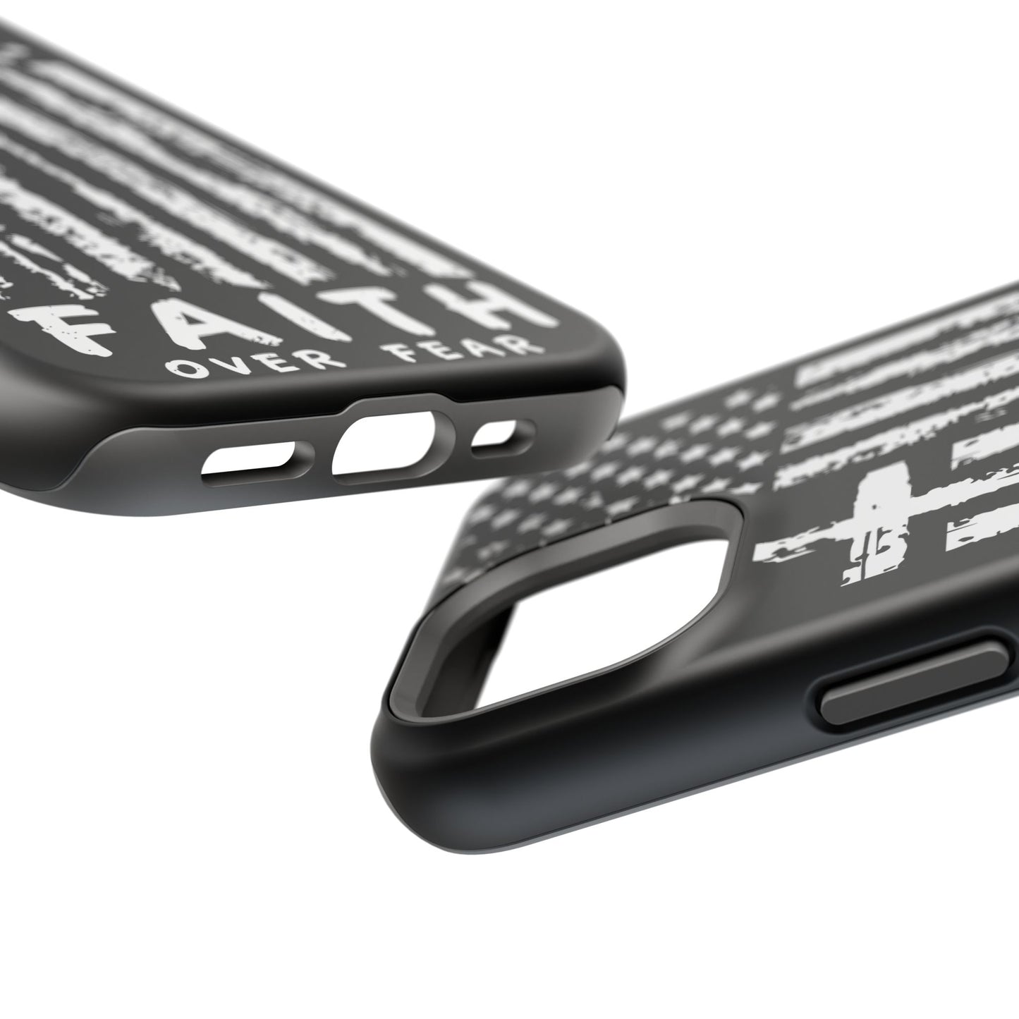 iPhone Tough Case - Faith Over Fear American Flag Cross MagSafe Cover