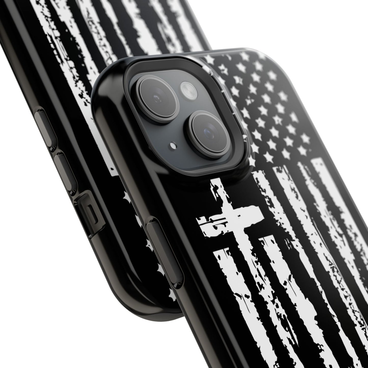 iPhone Tough Case - Faith Over Fear American Flag Cross MagSafe Cover