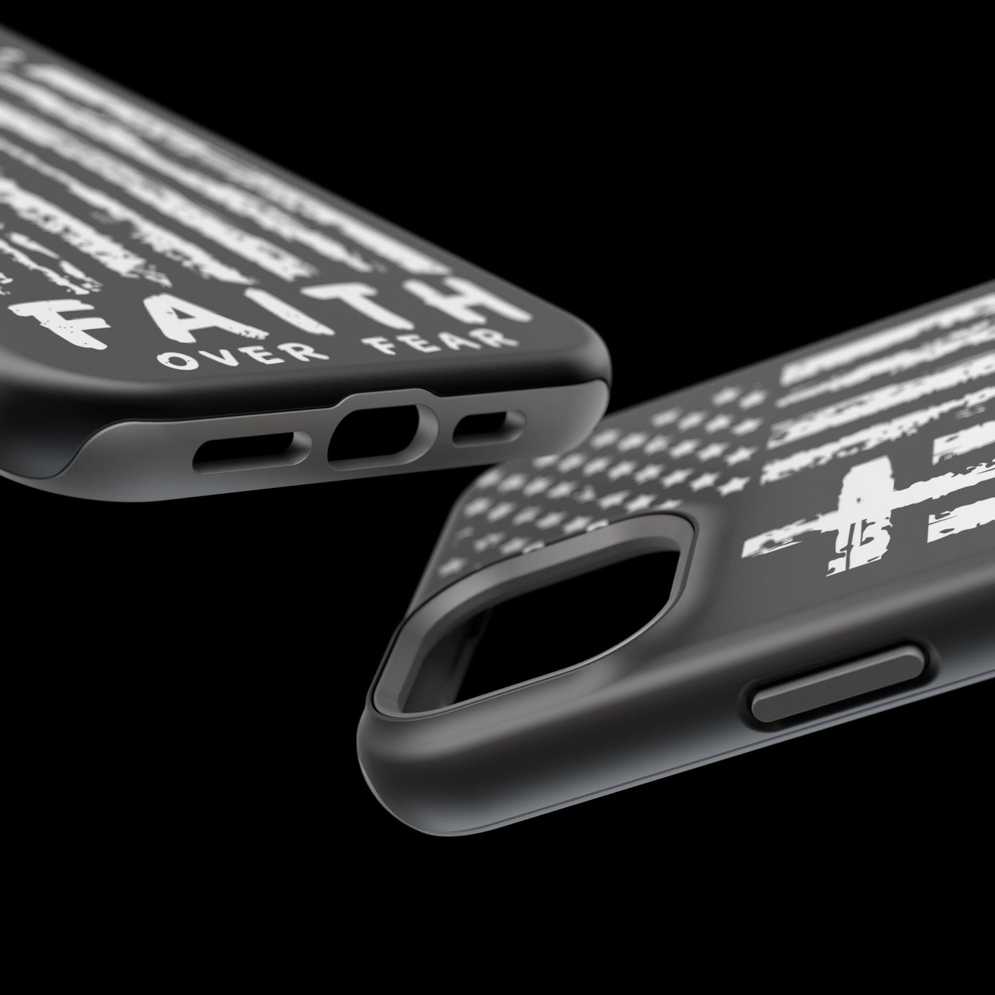 iPhone Tough Case - Faith Over Fear American Flag Cross MagSafe Cover