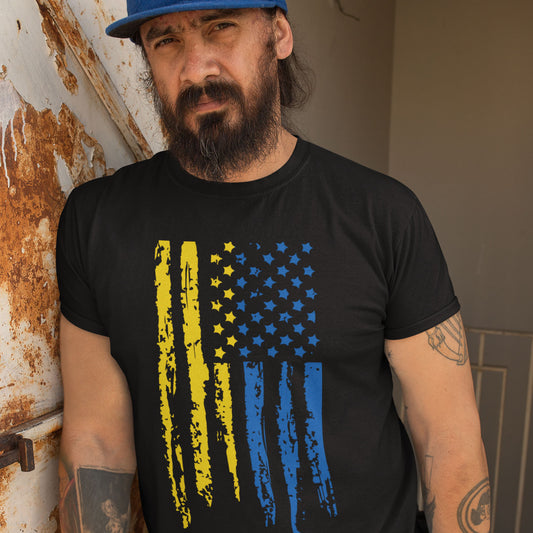 Ukrainian American Flag T-Shirt, Heritage Celebration Tee